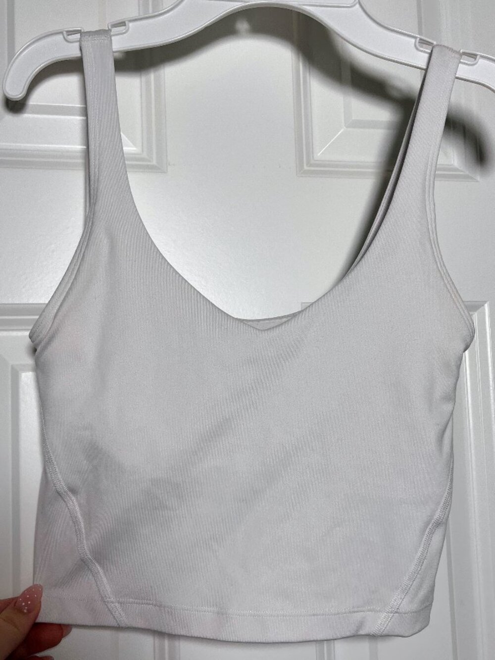 Gilly Hicks Recharge Padded Sports Bra Tank XS White Cropped Ribbed Active Top